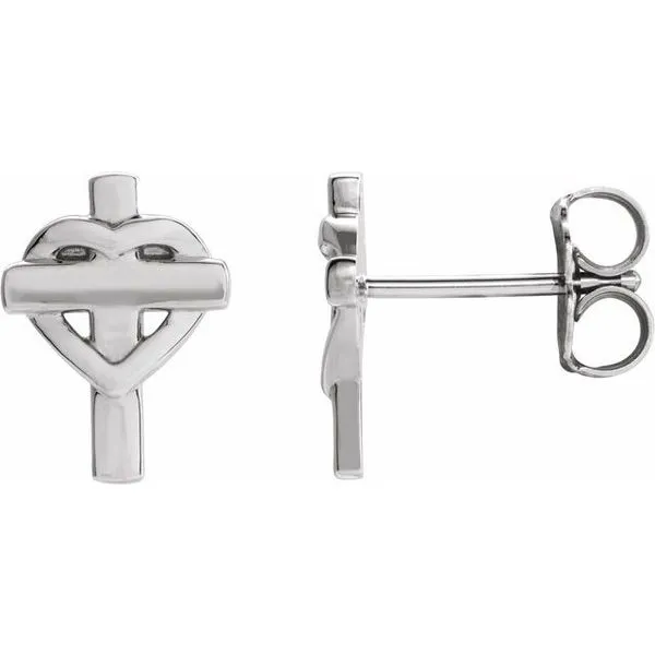 Heart & Cross Earrings Delfine's Jewelry Charleston, WV