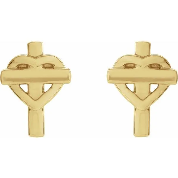 Heart & Cross Earrings Image 2 Delfine's Jewelry Charleston, WV