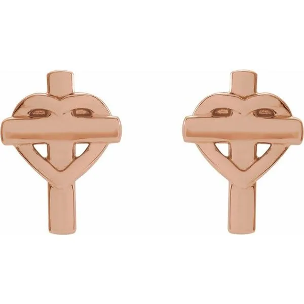 Heart & Cross Earrings Image 2 Delfine's Jewelry Charleston, WV