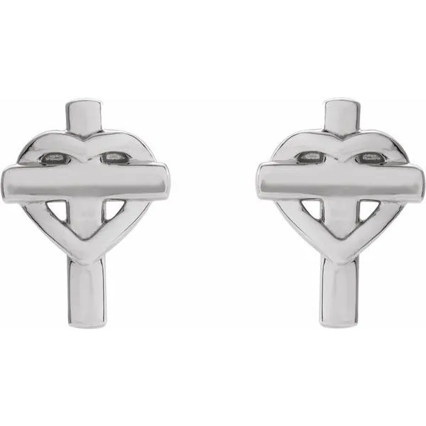 Heart & Cross Earrings Image 2 J. Meredith Jewelers Delafield, WI