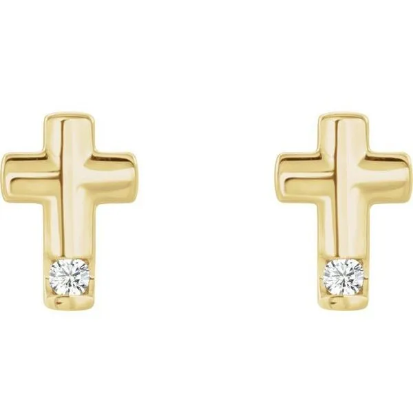 Accented Cross Earrings Image 2 James & Williams Jewelers Berwyn, IL