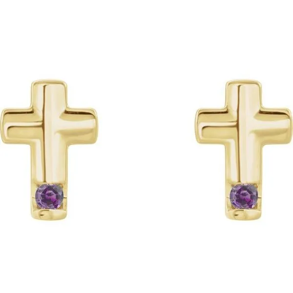 Accented Cross Earrings Image 2 James & Williams Jewelers Berwyn, IL