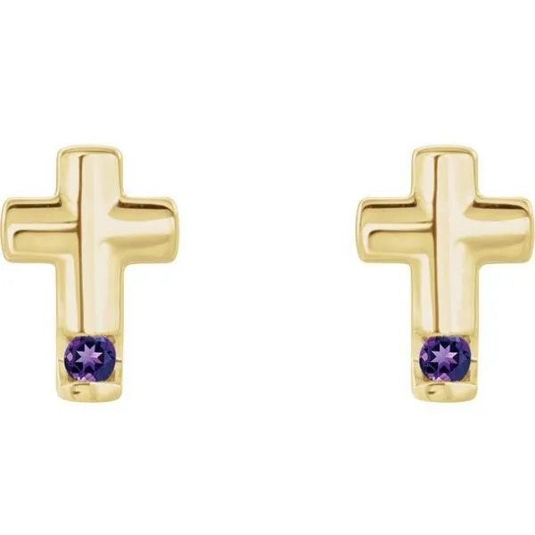 Accented Cross Earrings Image 2 James & Williams Jewelers Berwyn, IL