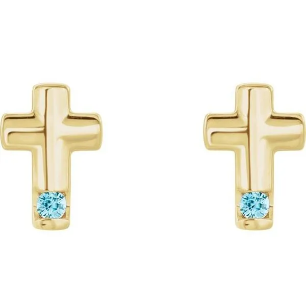 Accented Cross Earrings Image 2 James & Williams Jewelers Berwyn, IL