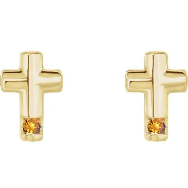 Accented Cross Earrings Image 2 James & Williams Jewelers Berwyn, IL