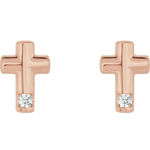 Accented Cross Earrings Image 2 James & Williams Jewelers Berwyn, IL