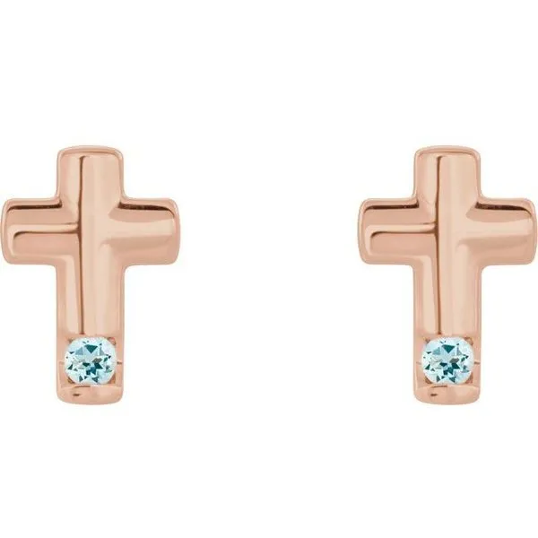 Accented Cross Earrings Image 2 James & Williams Jewelers Berwyn, IL