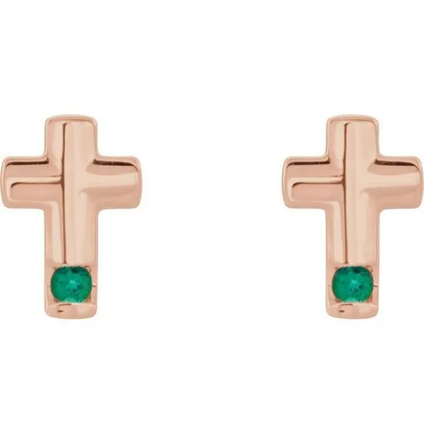 Accented Cross Earrings Image 2 J. Meredith Jewelers Delafield, WI