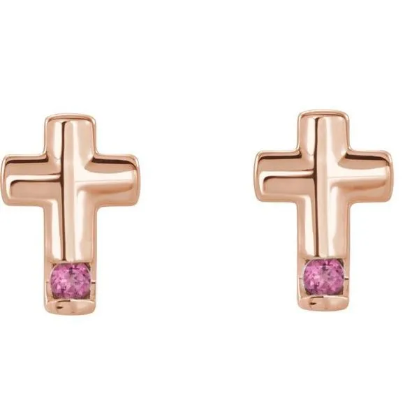 Accented Cross Earrings Image 2 Long Jewelers Chesapeake, VA