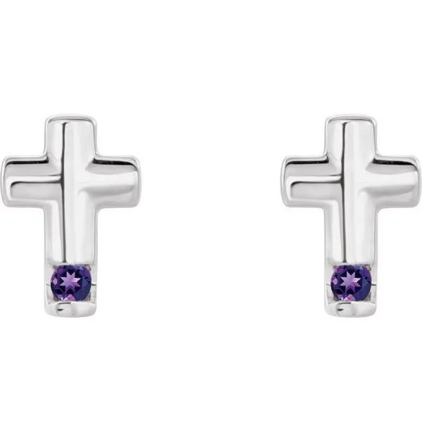 Accented Cross Earrings Image 2 Rick's Jewelers California, MD