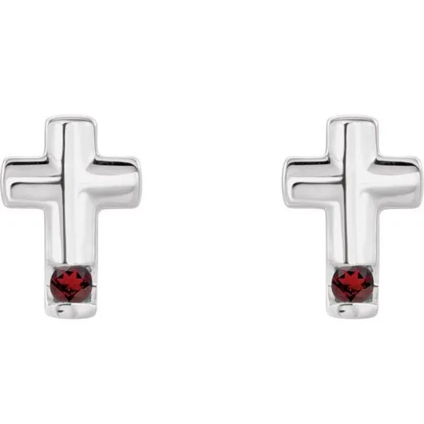 Accented Cross Earrings Image 2 J. Meredith Jewelers Delafield, WI
