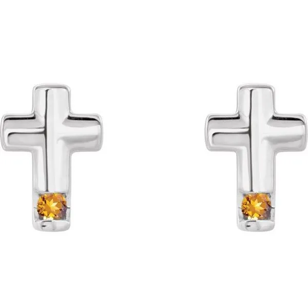 Accented Cross Earrings Image 2 James & Williams Jewelers Berwyn, IL