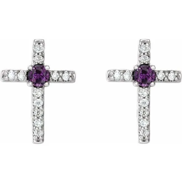 Accented Cross Earrings Image 2 Hart's Jewelers Grants Pass, OR