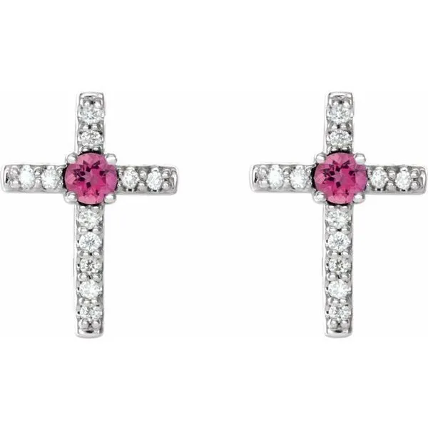 Accented Cross Earrings Image 2 Hart's Jewelers Grants Pass, OR