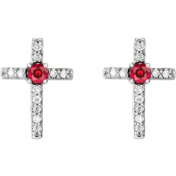Accented Cross Earrings Image 2 Milan's Jewelry Inc Sarasota, FL