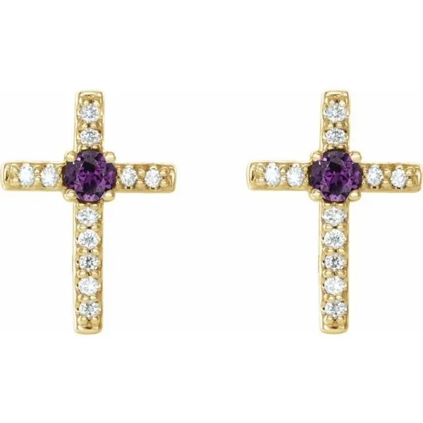 Accented Cross Earrings Image 2 Hart's Jewelers Grants Pass, OR