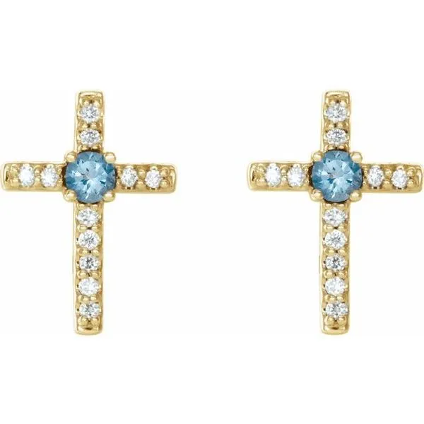Accented Cross Earrings Image 2 Hart's Jewelers Grants Pass, OR