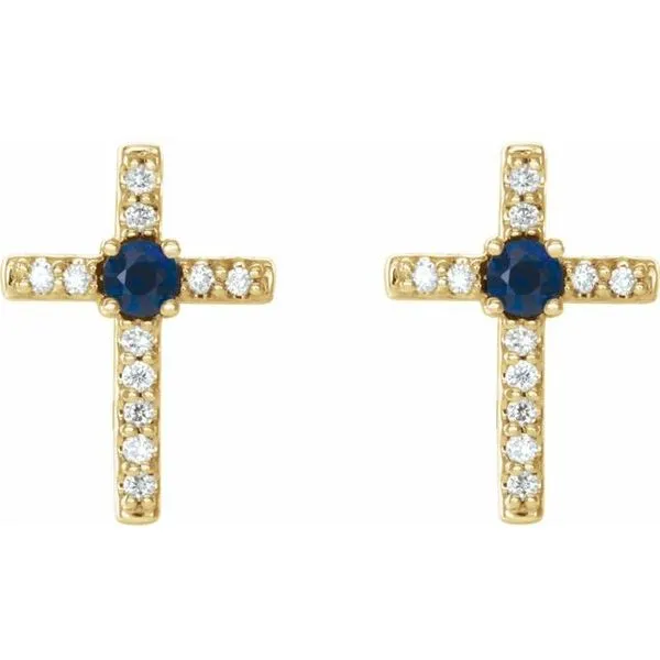 Accented Cross Earrings Image 2 Hart's Jewelers Grants Pass, OR