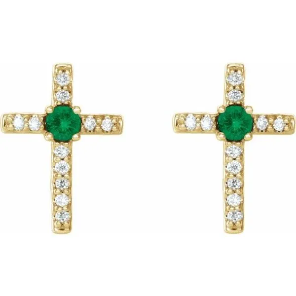 Accented Cross Earrings Image 2 Hart's Jewelers Grants Pass, OR