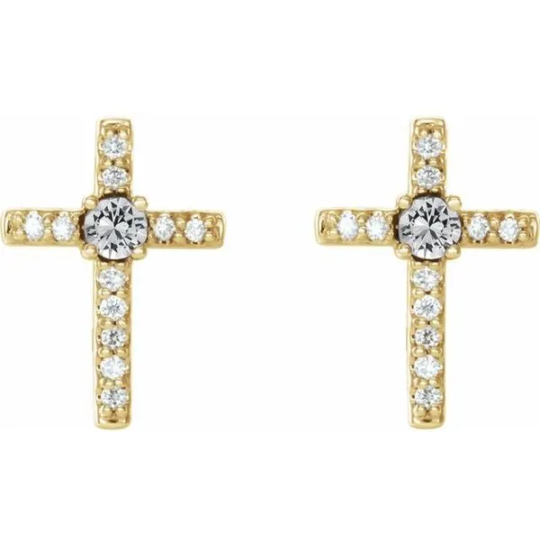 Accented Cross Earrings Image 2 Hart's Jewelers Grants Pass, OR