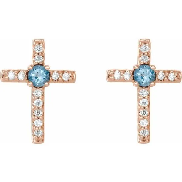 Accented Cross Earrings Image 2 Hart's Jewelers Grants Pass, OR