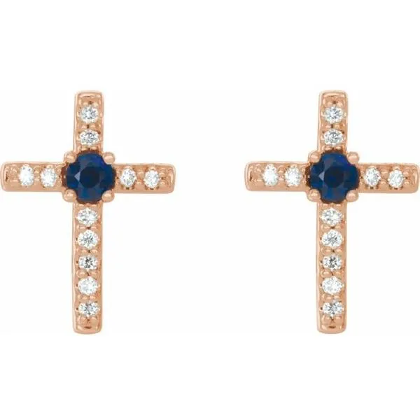 Accented Cross Earrings Image 2 Hart's Jewelers Grants Pass, OR