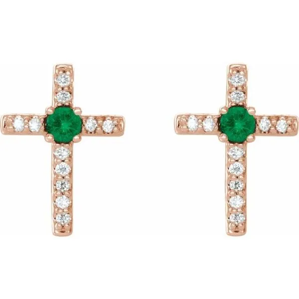 Accented Cross Earrings Image 2 Hart's Jewelers Grants Pass, OR