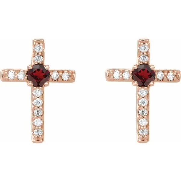 Accented Cross Earrings Image 2 Hart's Jewelers Grants Pass, OR