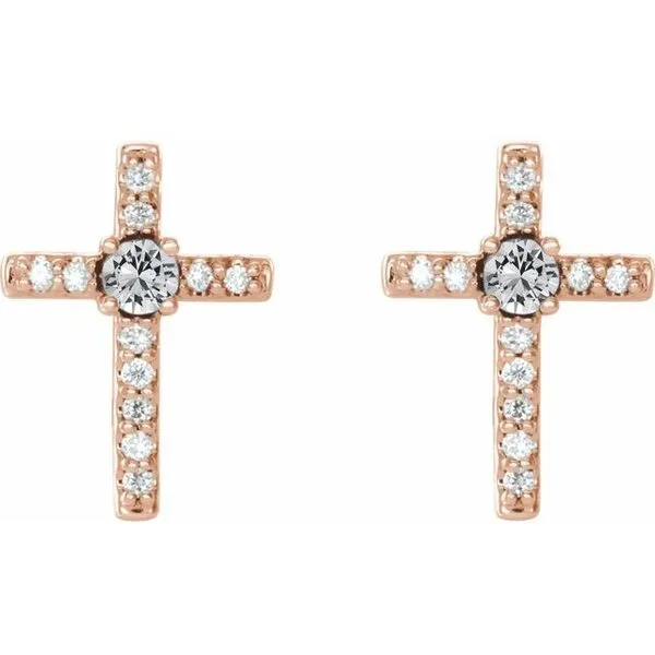 Accented Cross Earrings Image 2 Hart's Jewelers Grants Pass, OR