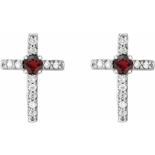 Accented Cross Earrings Image 2 Hart's Jewelers Grants Pass, OR