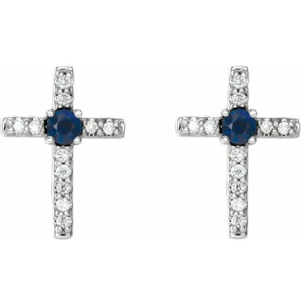 Accented Cross Earrings Image 2 Hart's Jewelers Grants Pass, OR