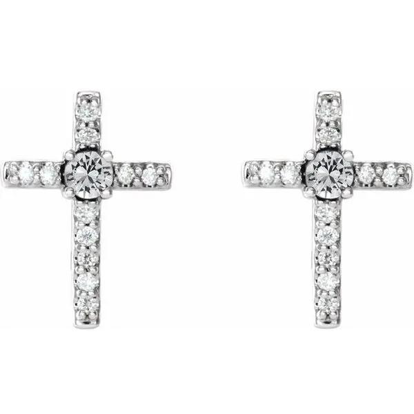 Accented Cross Earrings Image 2 Hart's Jewelers Grants Pass, OR