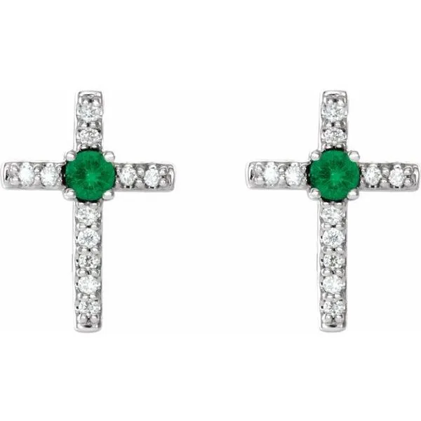 Accented Cross Earrings Image 2 Hart's Jewelers Grants Pass, OR