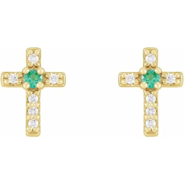 Accented Cross Earrings Image 2 Hart's Jewelers Grants Pass, OR