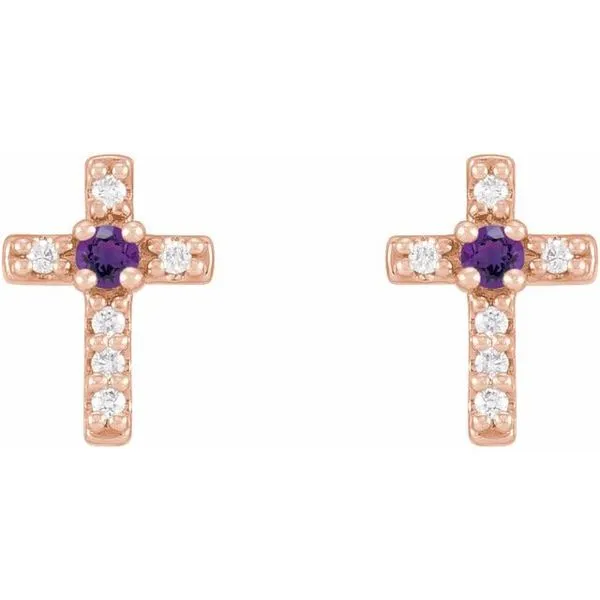 Accented Cross Earrings Image 2 Hart's Jewelers Grants Pass, OR