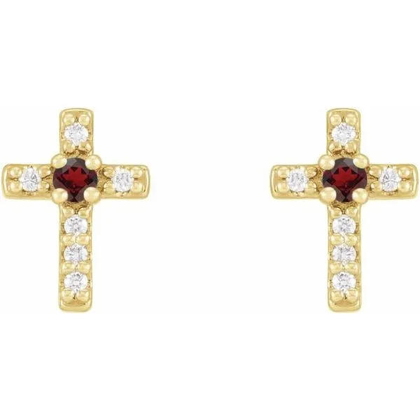 Accented Cross Earrings Image 2 Hart's Jewelers Grants Pass, OR