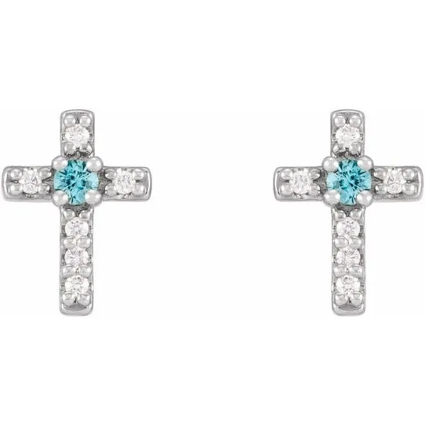 Accented Cross Earrings Image 2 Hart's Jewelers Grants Pass, OR