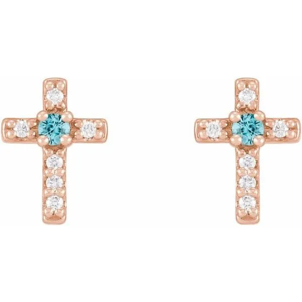 Accented Cross Earrings Image 2 Hart's Jewelers Grants Pass, OR