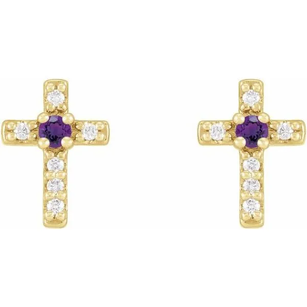 Accented Cross Earrings Image 2 Hart's Jewelers Grants Pass, OR