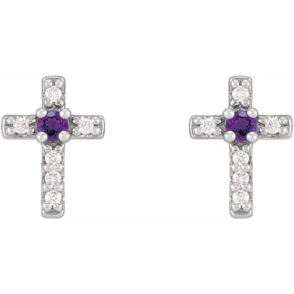 Accented Cross Earrings Image 2 Hart's Jewelers Grants Pass, OR