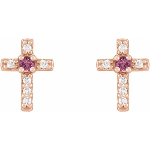 Accented Cross Earrings Image 2 Hart's Jewelers Grants Pass, OR