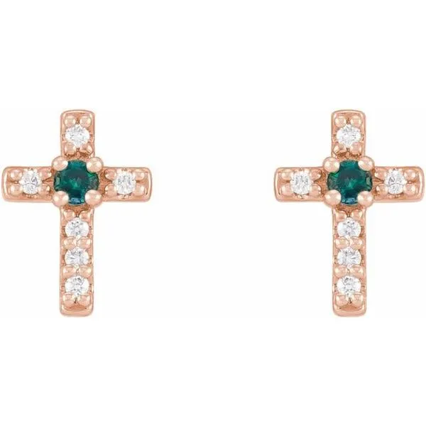 Accented Cross Earrings Image 2 Hart's Jewelers Grants Pass, OR