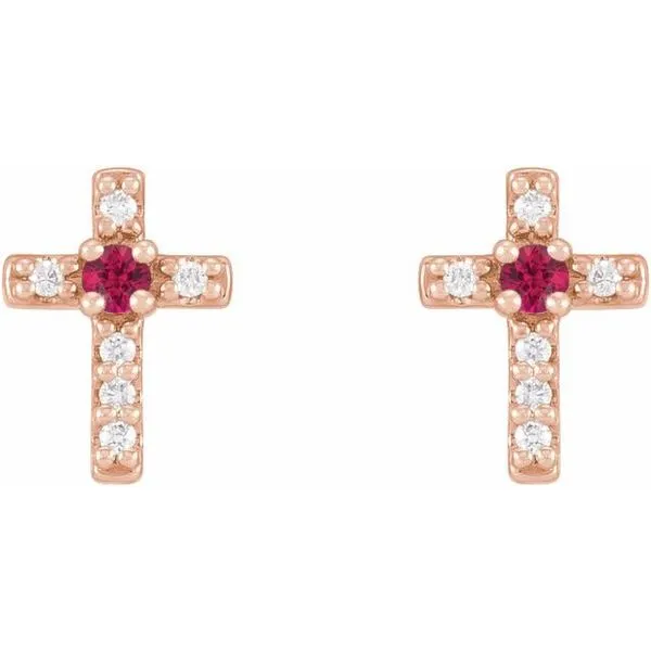 Accented Cross Earrings Image 2 Hart's Jewelers Grants Pass, OR