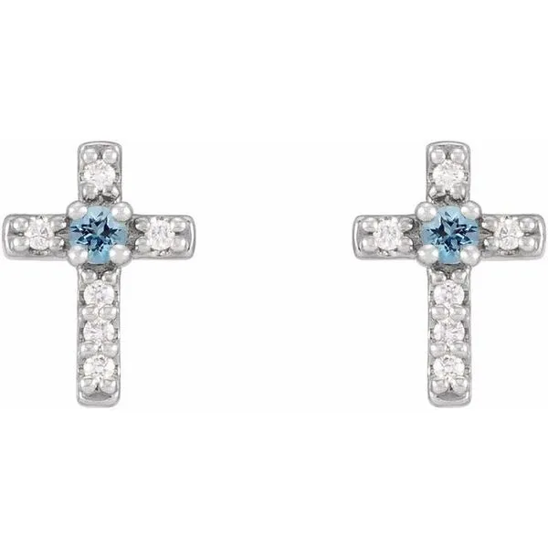 Accented Cross Earrings Image 2 Hart's Jewelers Grants Pass, OR