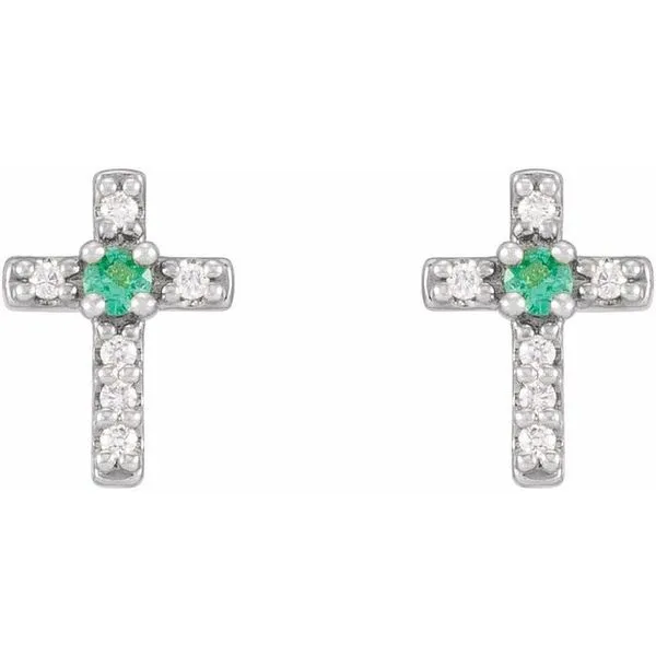 Accented Cross Earrings Image 2 Hart's Jewelers Grants Pass, OR