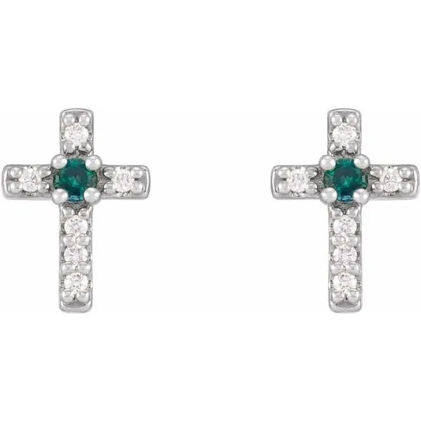 Accented Cross Earrings Image 2 Hart's Jewelers Grants Pass, OR