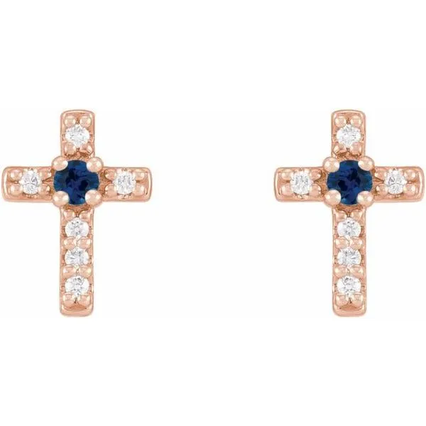 Accented Cross Earrings Image 2 Hart's Jewelers Grants Pass, OR
