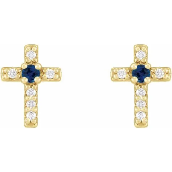 Accented Cross Earrings Image 2 Hart's Jewelers Grants Pass, OR