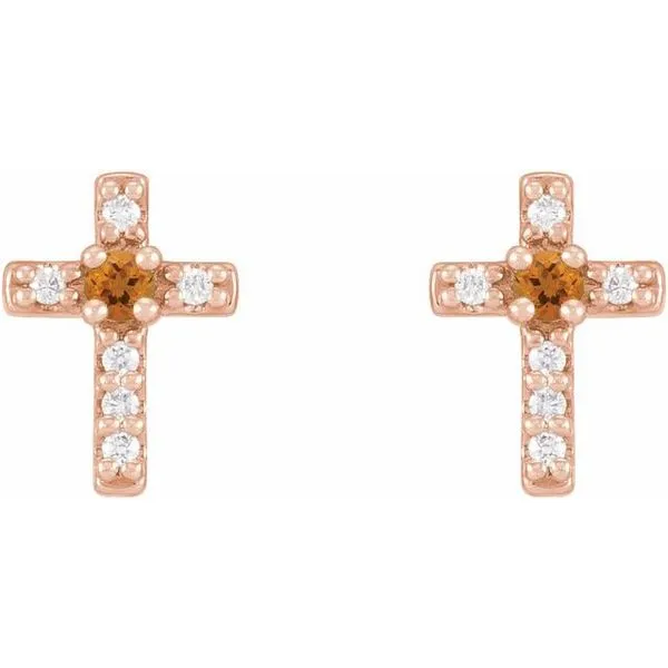 Accented Cross Earrings Image 2 Hart's Jewelers Grants Pass, OR
