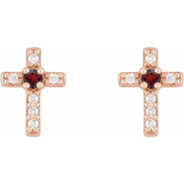 Accented Cross Earrings Image 2 Hart's Jewelers Grants Pass, OR